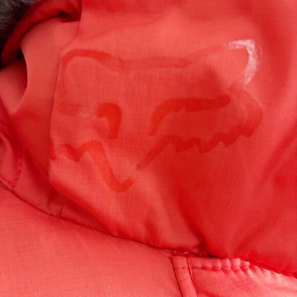 Fox Racing Women's S Full Zip Coat Orange Cheetah Fur Lined Graphic Logo on Side - Picture 4 of 14